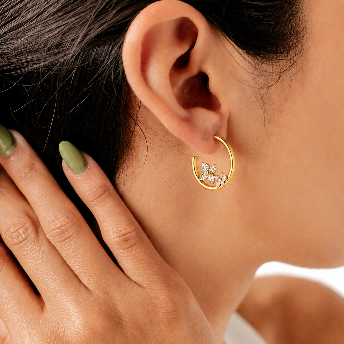 Floral Bloom Hoop Earrings