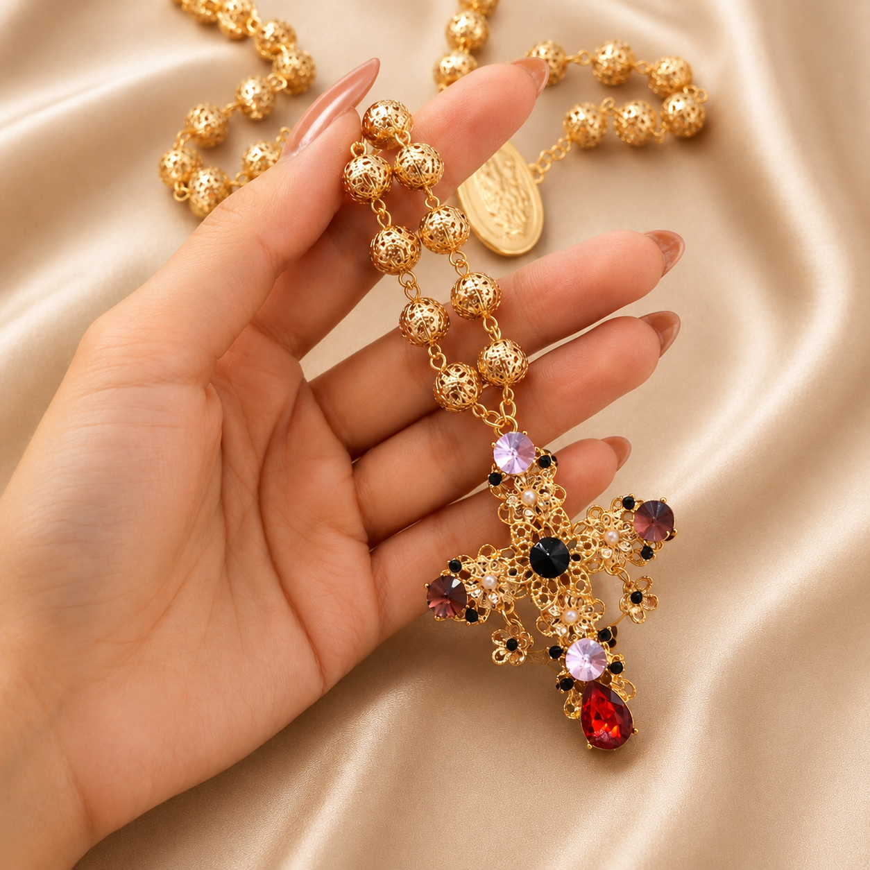 Retro Cross Charm Necklace