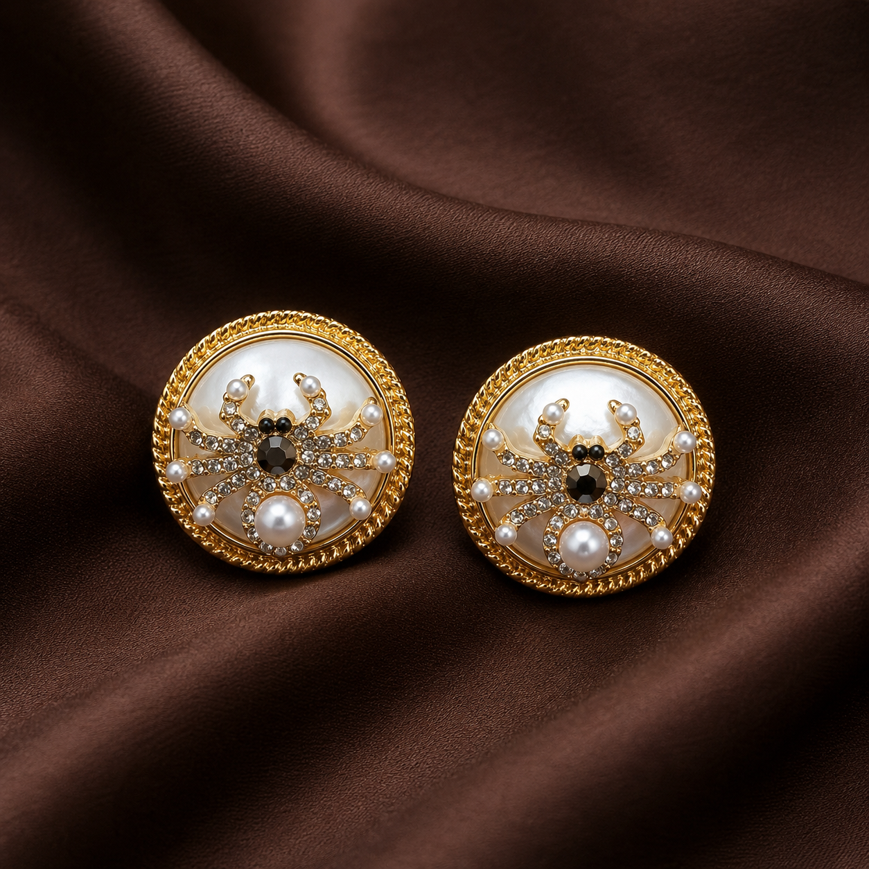Gold Spider Earrings