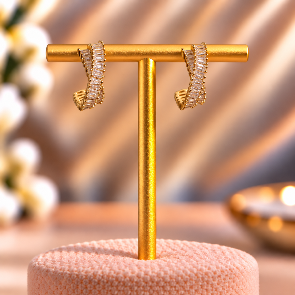 Luxe Crossover Hoops Earrings