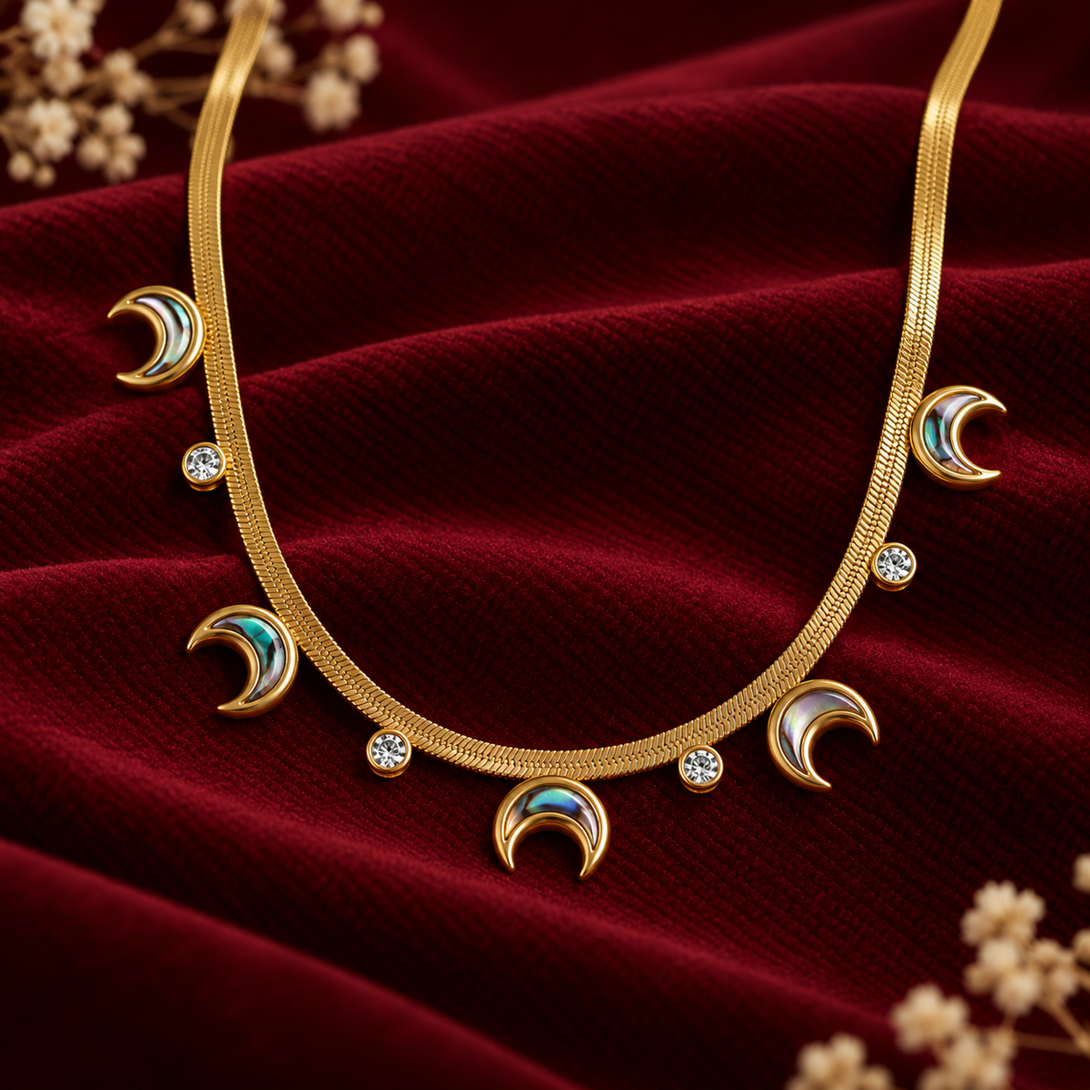Luna Crescent Charm Necklace