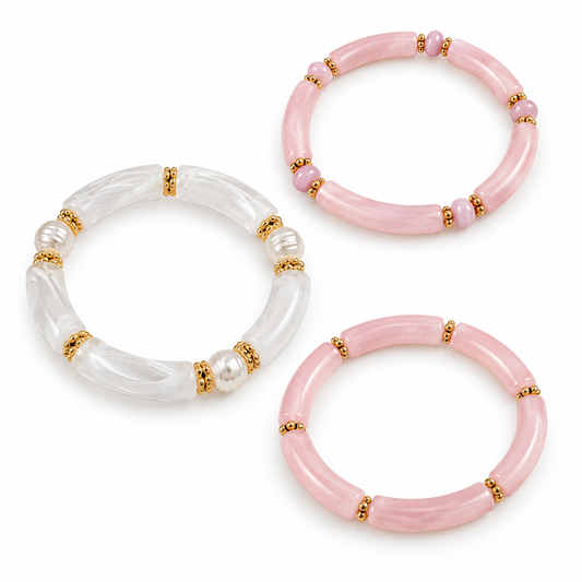Rosé Glow Acrylic Bracelet