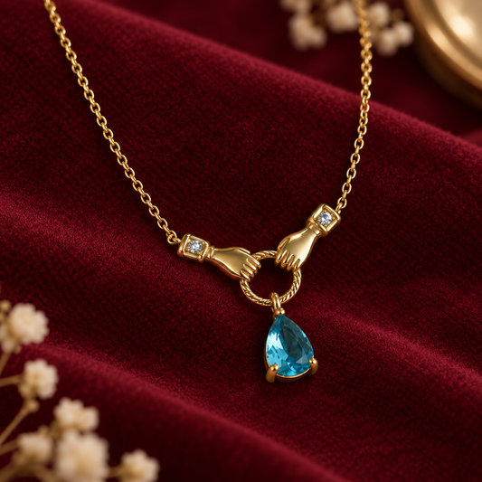 Eternal Embrace Aquamarine Necklace