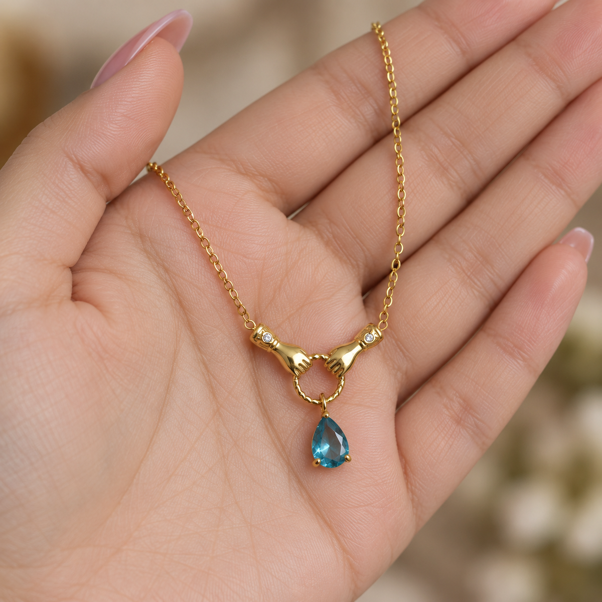 Eternal Embrace Aquamarine Necklace