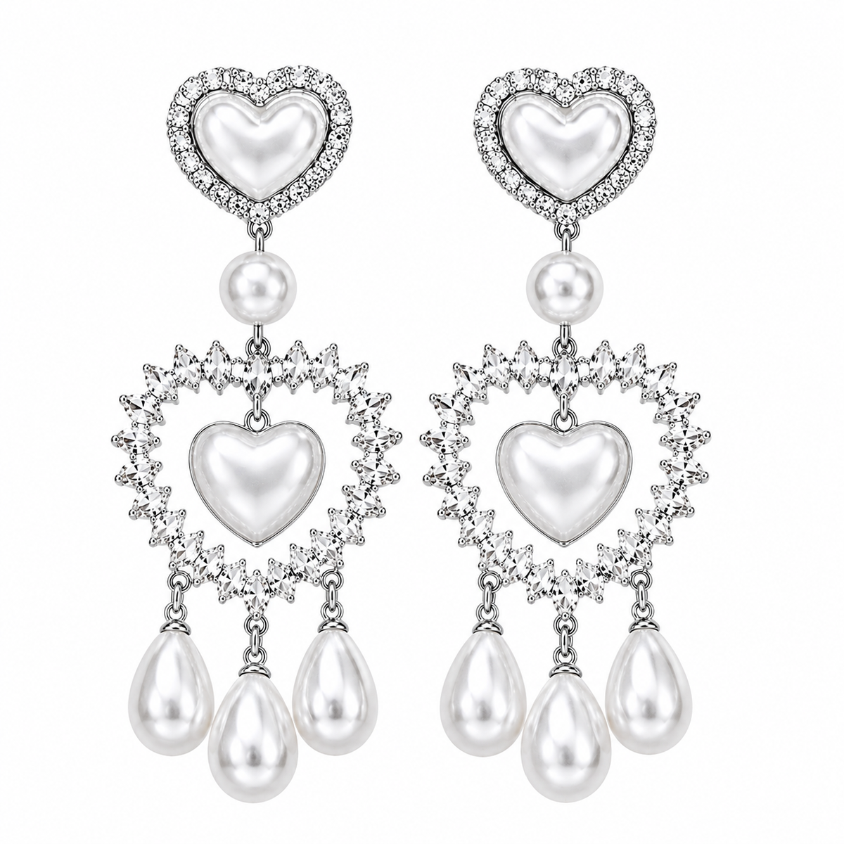 Pearl Love Cascade Earrings