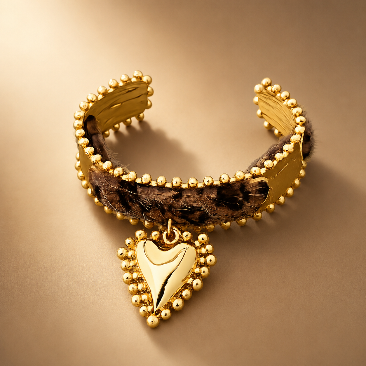 Leopard Print Heart Bracelet