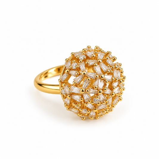 Golden Bloom Statement Ring
