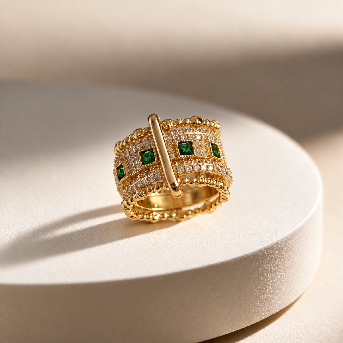 Emerald Fivefold Ring