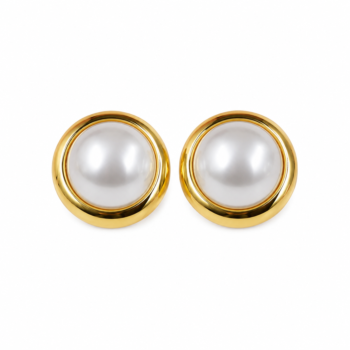 Lustrous Pearl Stud Earrings