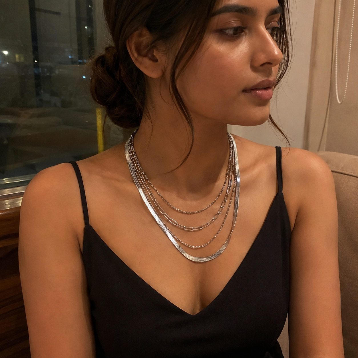Midnight Layered Chain Necklace