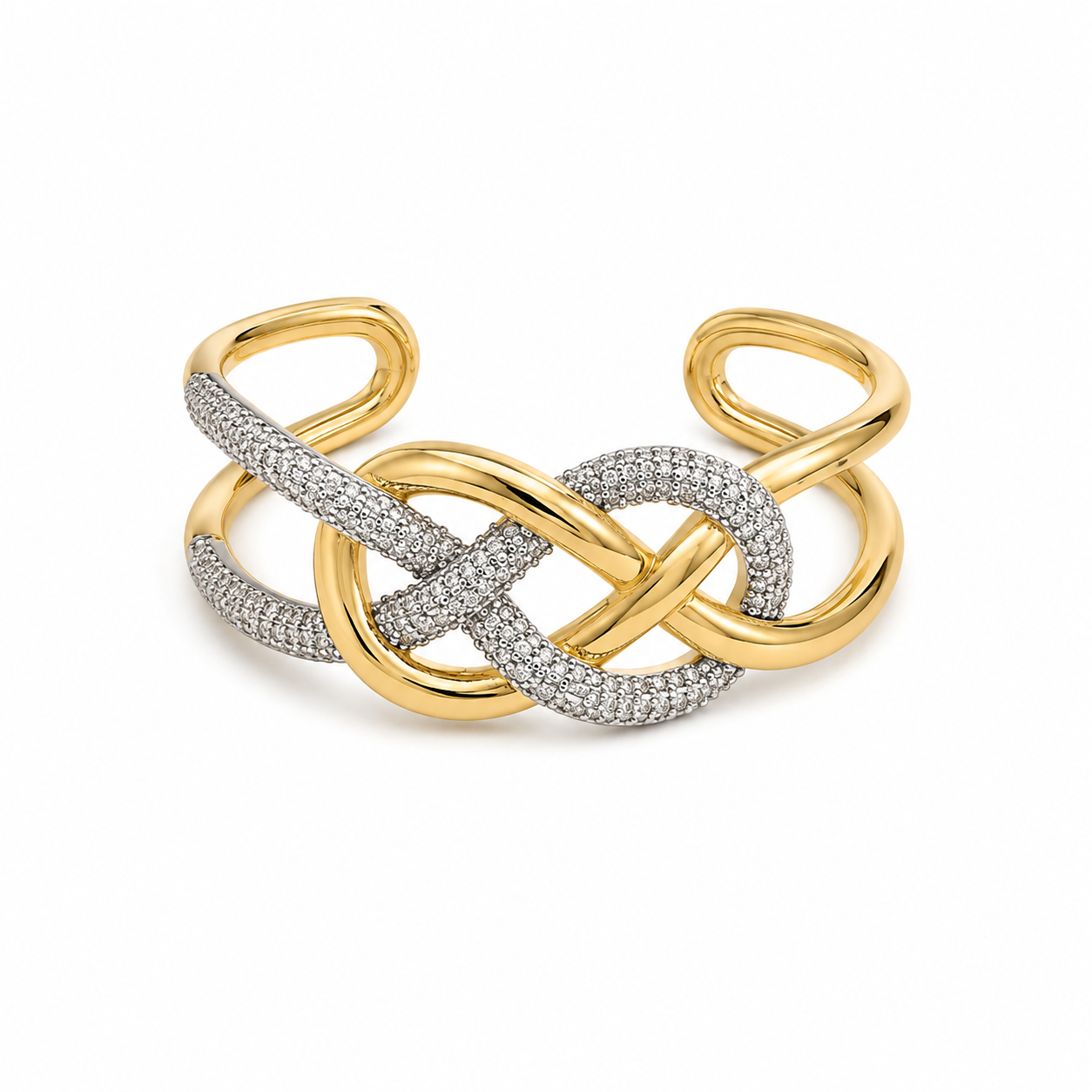 Infinity Luxe Knot Open Cuff Bracelet