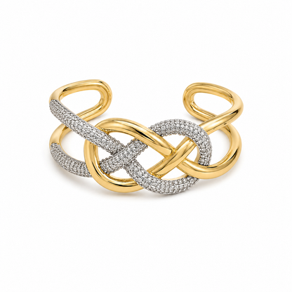 Infinity Luxe Knot Open Cuff Bracelet