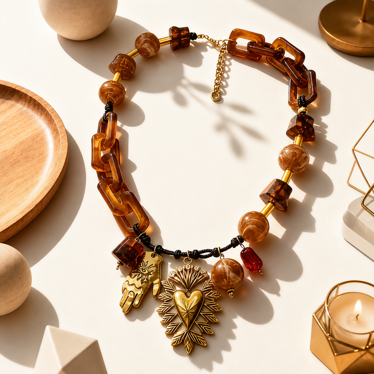 Amber Resin Glow Necklace