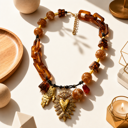 Amber Resin Glow Necklace