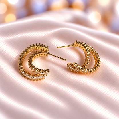 Luxe Crossover Hoops Earrings