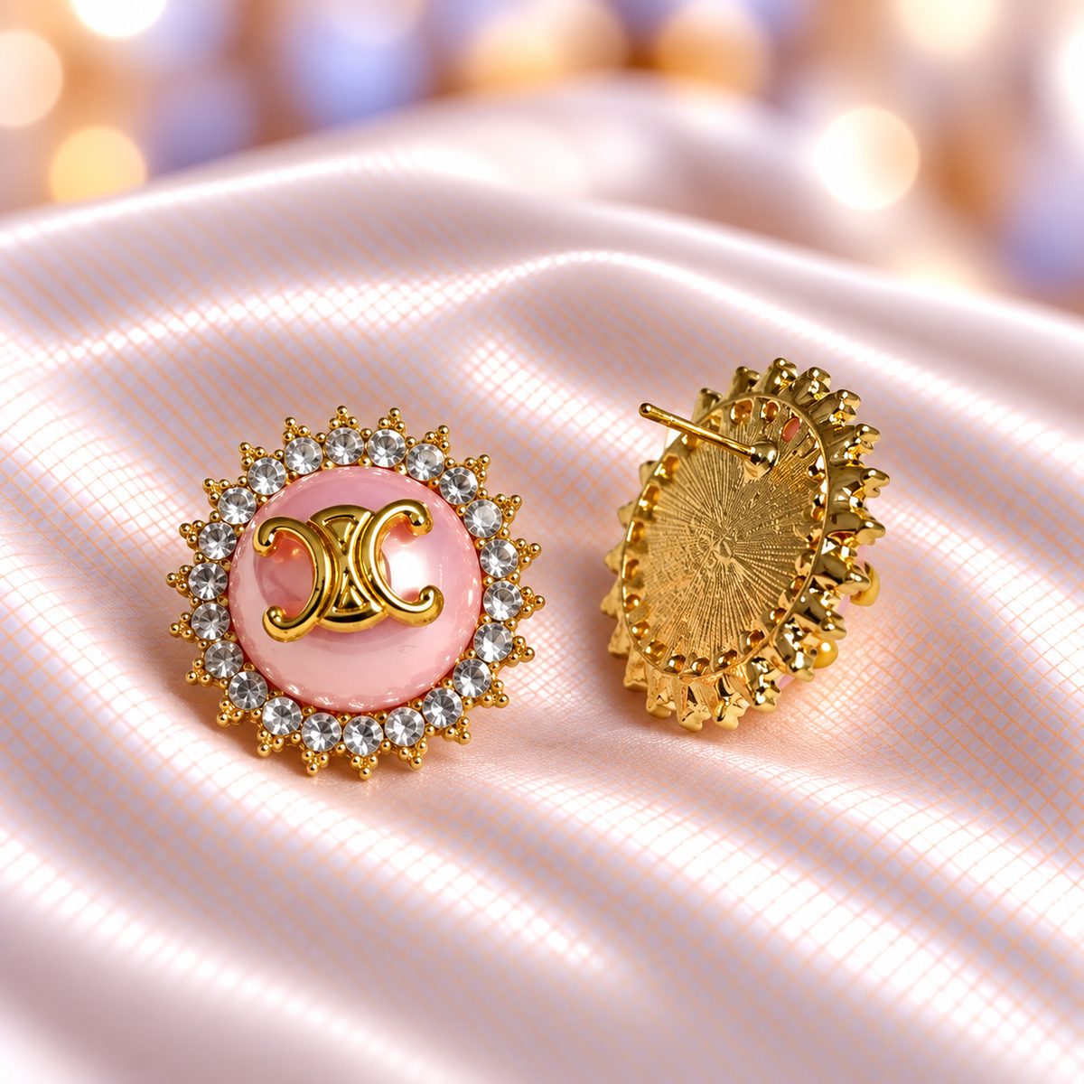 Blush Emblem Studs Earrings