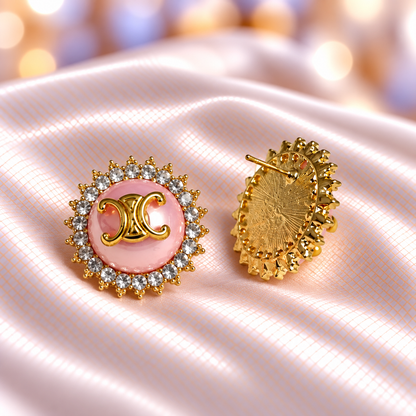 Blush Emblem Studs Earrings