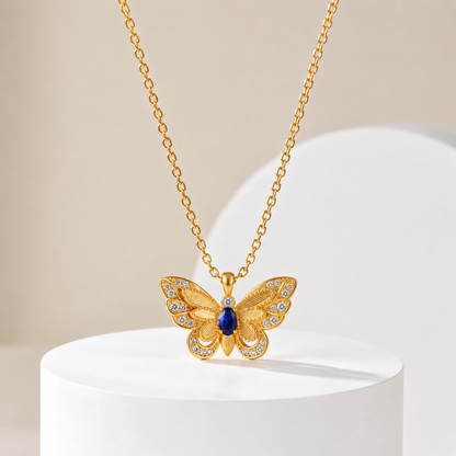 Royal Blue Butterfly Necklace