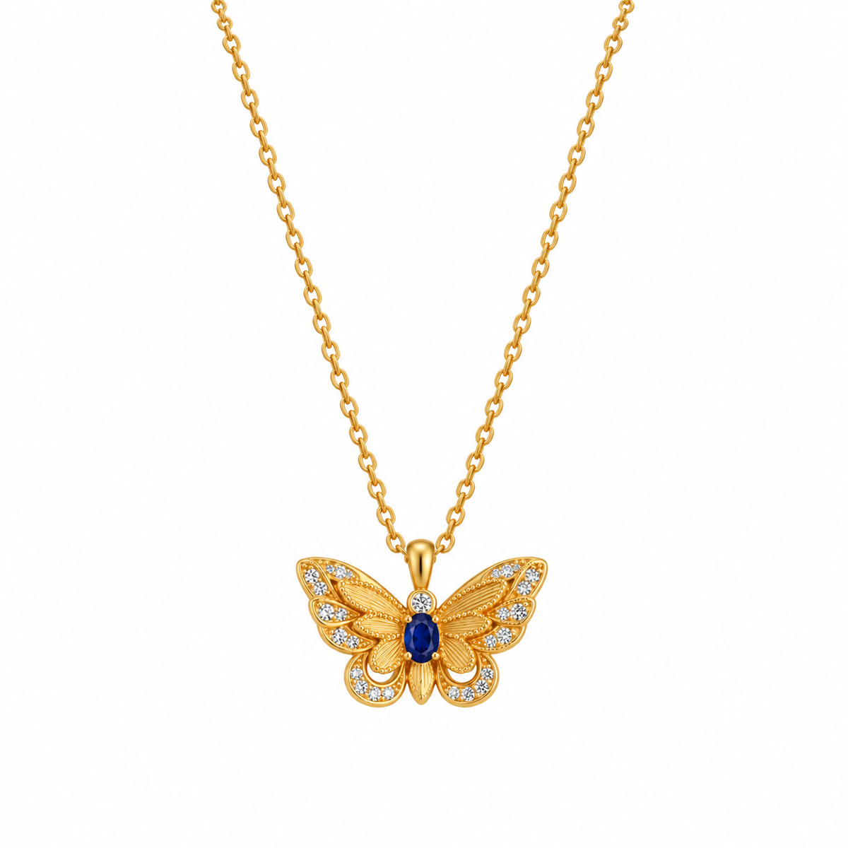 Royal Blue Butterfly Necklace