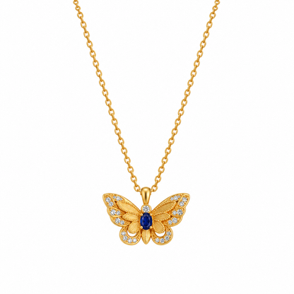 Royal Blue Butterfly Necklace