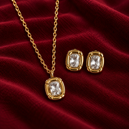 Aurelia Crystal Necklace Earrings Set