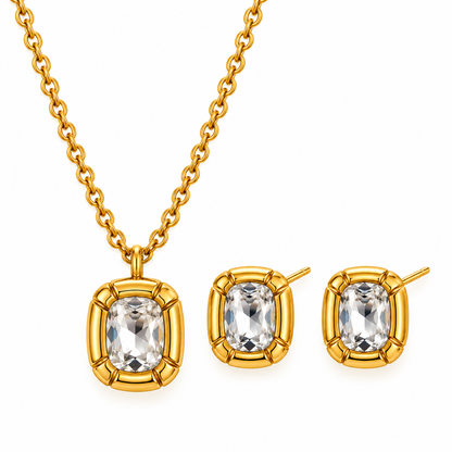Aurelia Crystal Necklace Earrings Set