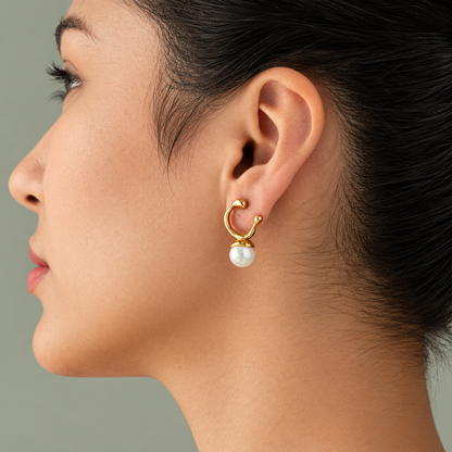 Pearl Halo Hoops
