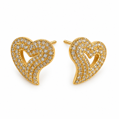 Celeste Heart Zircon Earrings