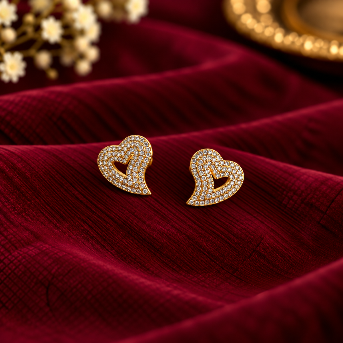Celeste Heart Zircon Earrings
