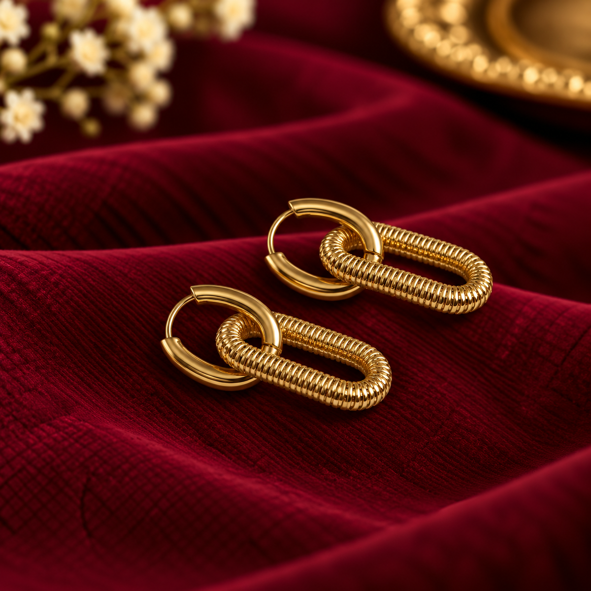Aurelia Link Hoop Earrings