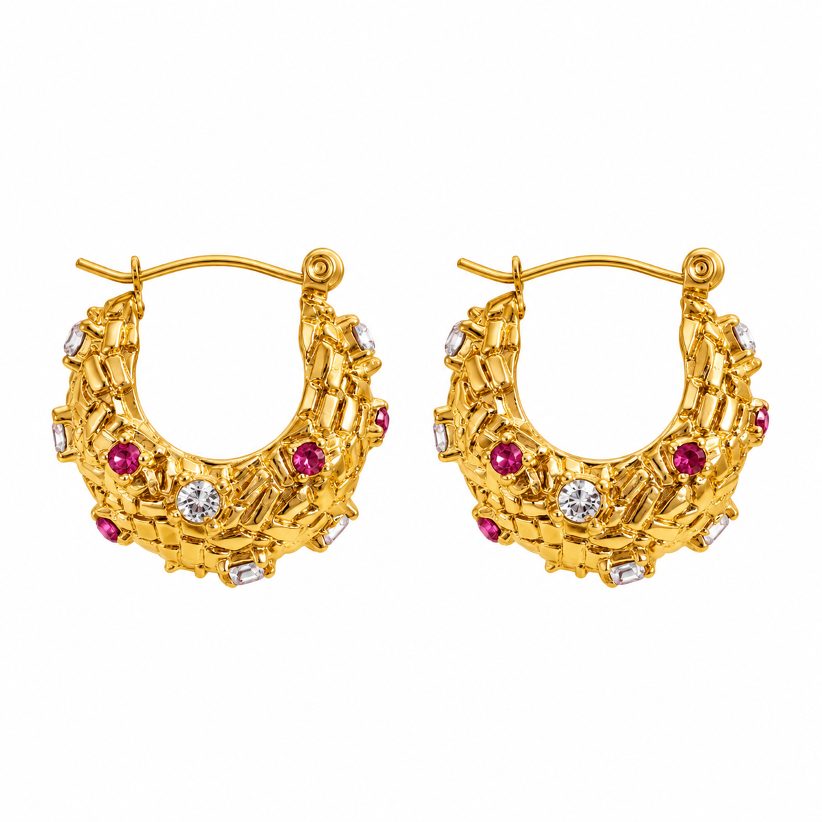 Royal Bloom Multicolor Hoop Earrings