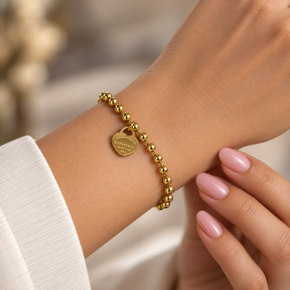 Golden Beaded Chain Bracelet
