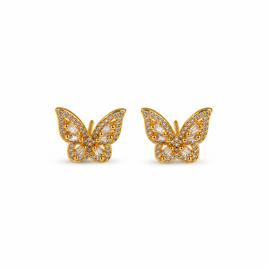 Elara Butterfly Zircon Stud Earrings