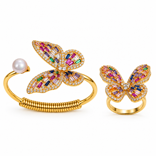 Butterfly Garden Bracelet & Ring Set