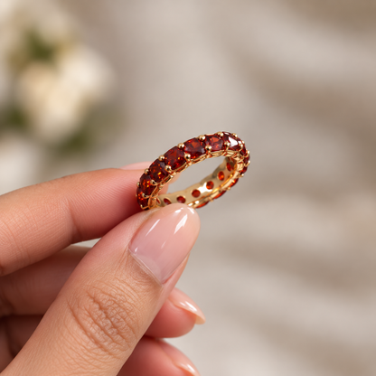 Garnet Glow Eternity Ring