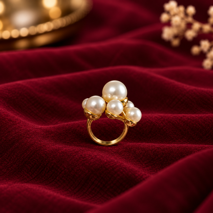 Pearl Cluster Statement Ring