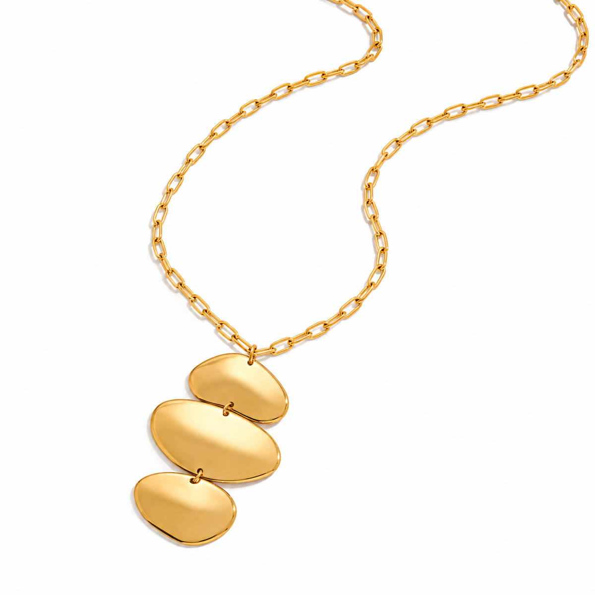Golden Cascade Disc Necklace