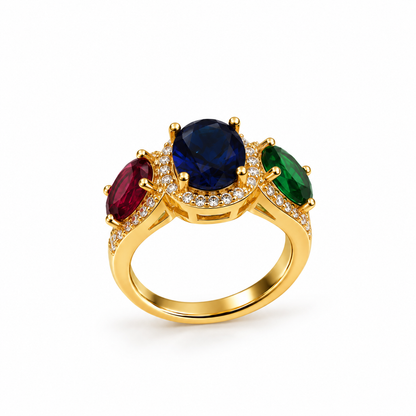 Tricolor Royale Gemstone Ring