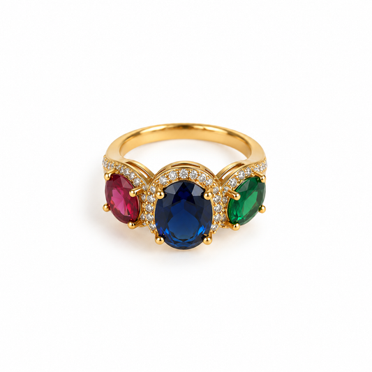 Tricolor Royale Gemstone Ring