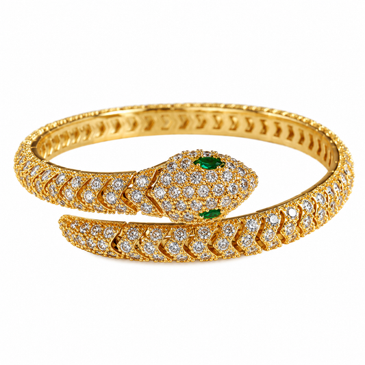 Emerald Luxe Snake Cuff