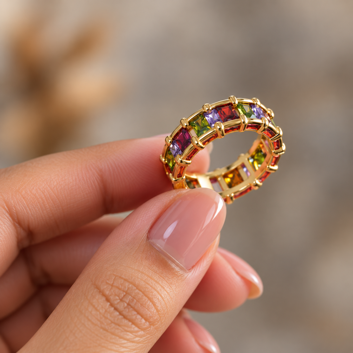 Rainbow Luxe Eternity Ring