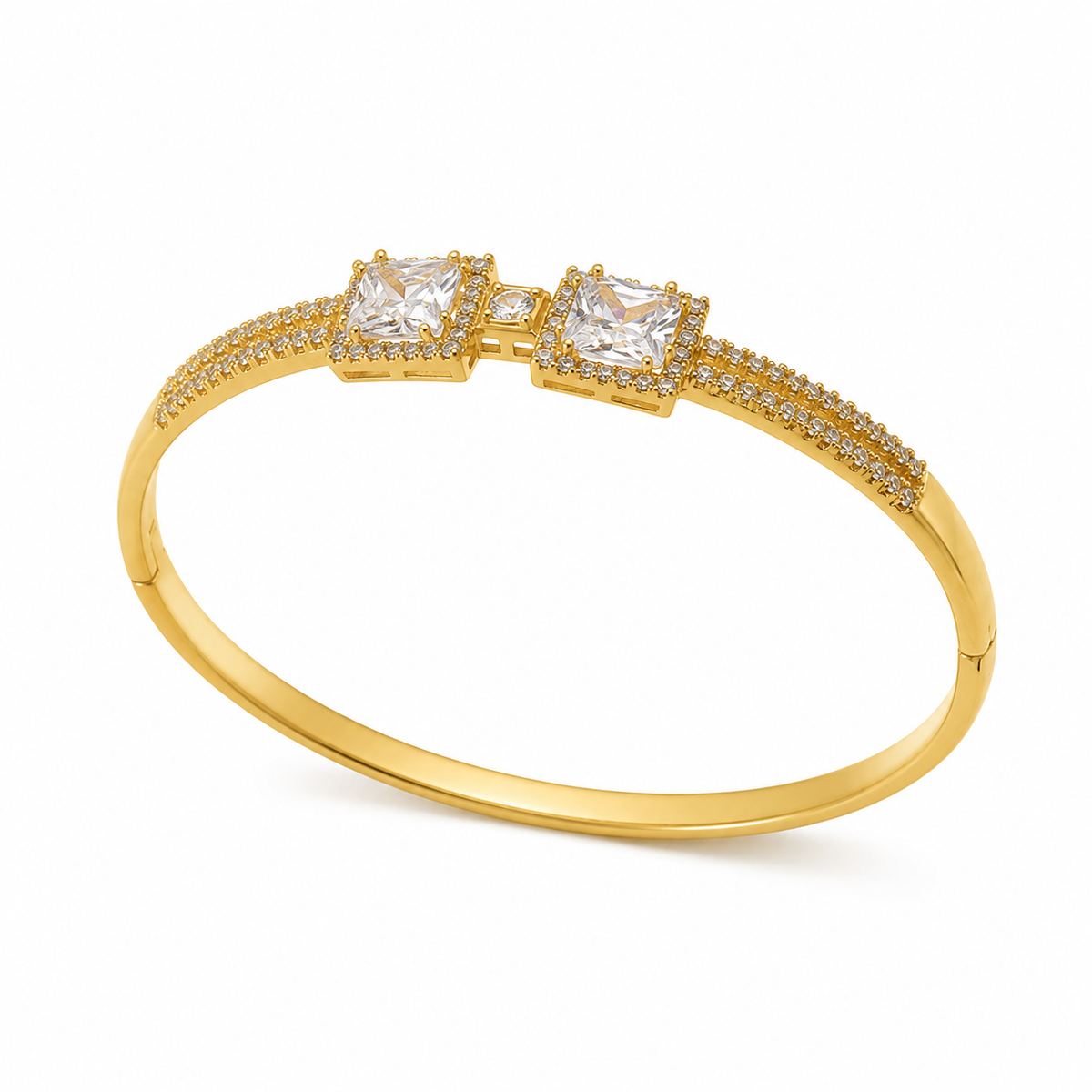 Double Square Bangle Bracelet