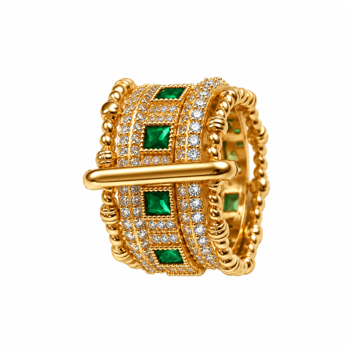 Emerald Fivefold Ring