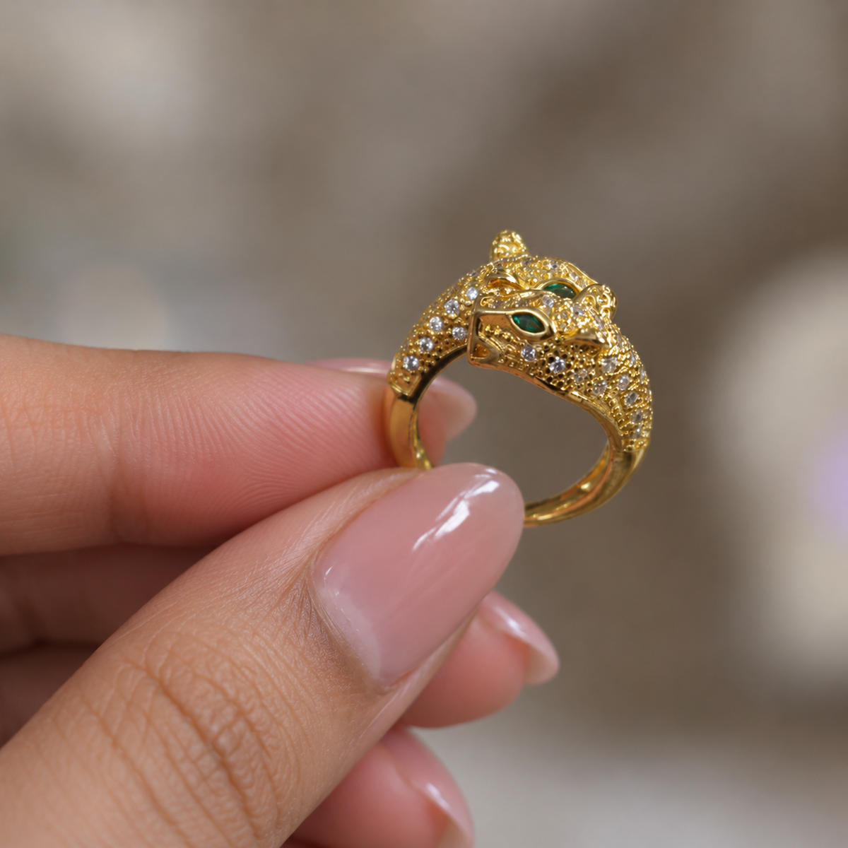 Emerald Panther Luxe Ring