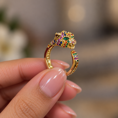 Rainbow Panther Ring