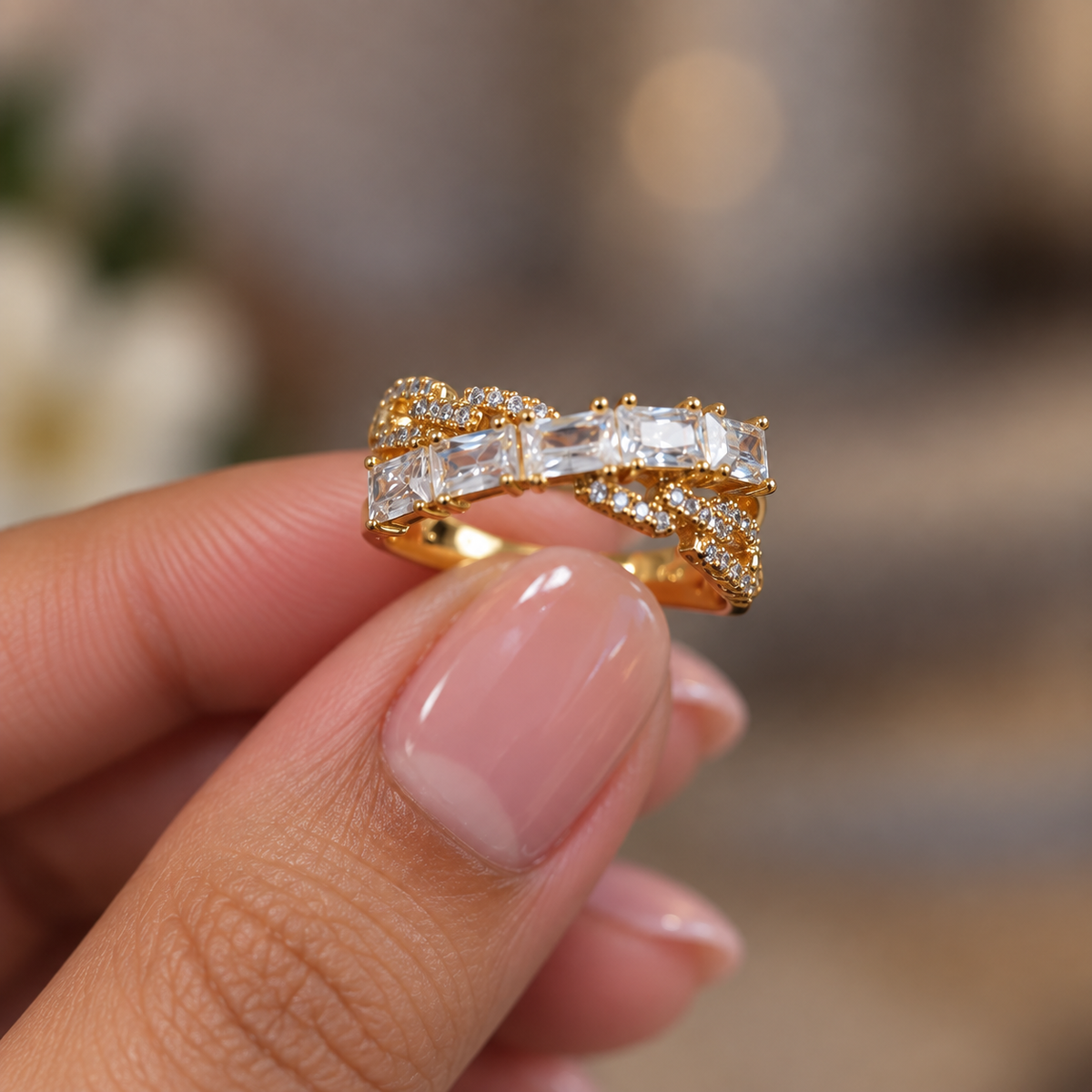 Crystal Bow Ring