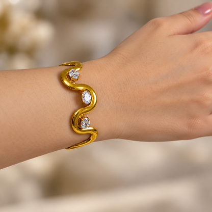 Golden Serpentine Zircon Bracelet