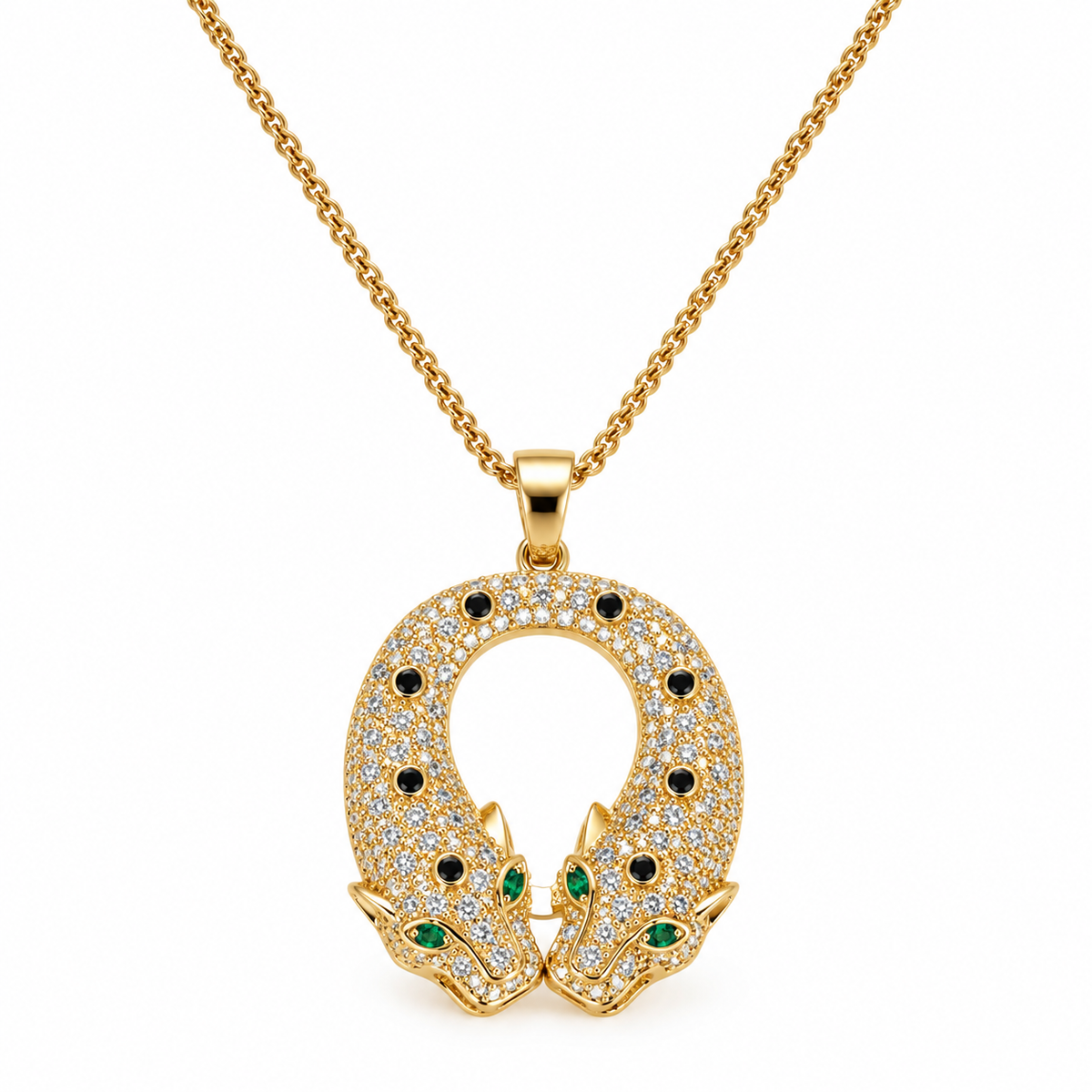 Serpent Horseshoe Pendant Necklace