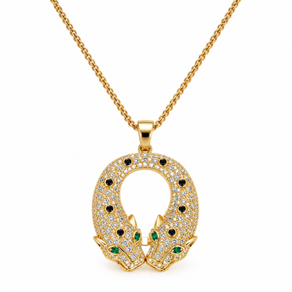 Serpent Horseshoe Pendant Necklace