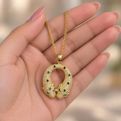 Serpent Horseshoe Pendant Necklace